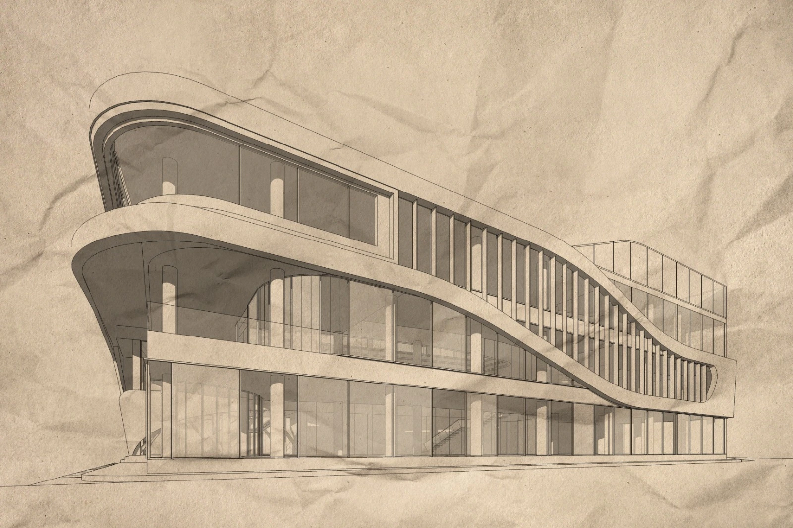 Abstract architectural rendering